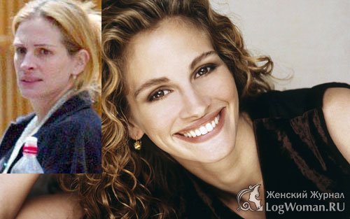 Знаменитости без макияжа - Julia Roberts Знаменитости без макияжа - Julia Roberts