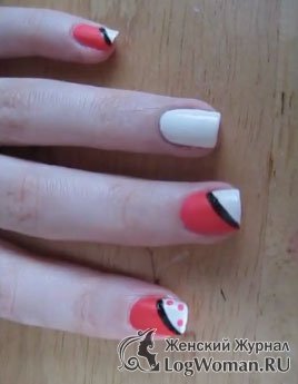 Покраска ногтей в стиле Hello Kitty Покраска ногтей в стиле Hello Kitty