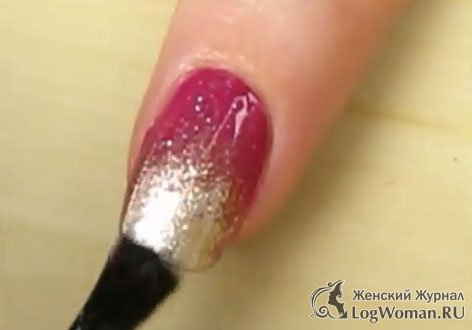Гламурный блеск на ногтях