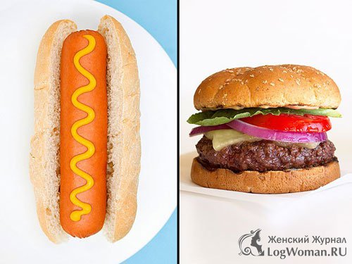 Хот-дог против гамбургеров Хот-дог против гамбургеров