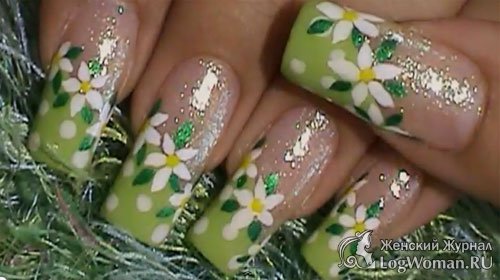 Маникюр ромашки Маникюр ромашки