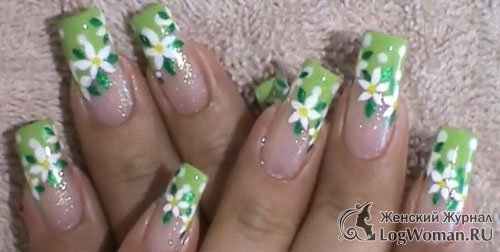 Маникюр ромашки Маникюр ромашки