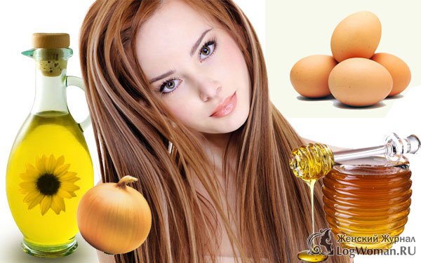 Маска для роста волос на основе масла, яйца, меда и лука Маска для роста волос на основе масла, яйца, меда и лука