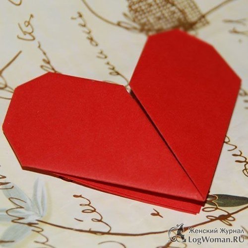 Валентинка оригами Валентинка оригами