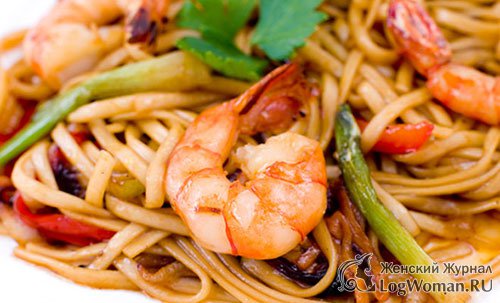 Паста Альфредо с креветками Паста Альфредо с креветками