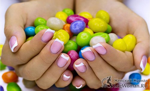 Короткий весенний маникюр  Короткий весенний маникюр