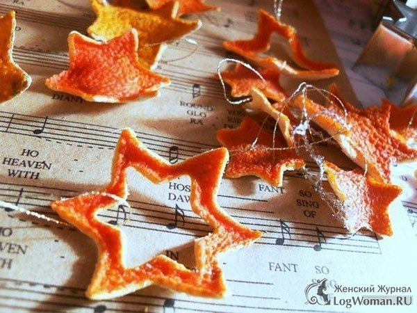 Декор из апельсиновых корок