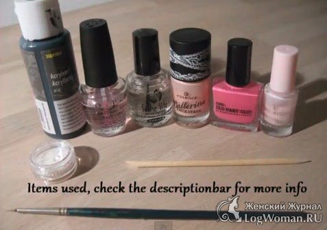 Розовый маникюр с леопардовым узором