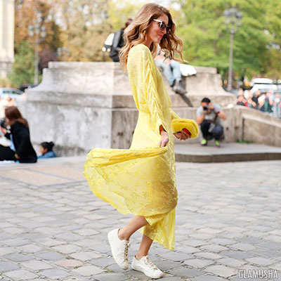 кеды с платьями и юбками макси