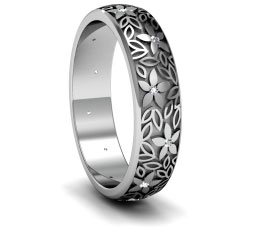 Обручальное кольцо из серебра с узором Обручальное кольцо из серебра с узором