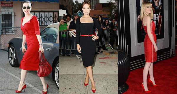 Какое платье подойдет к красным туфлям