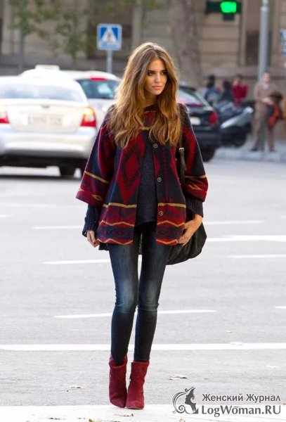 С чем носить пончо девушке?